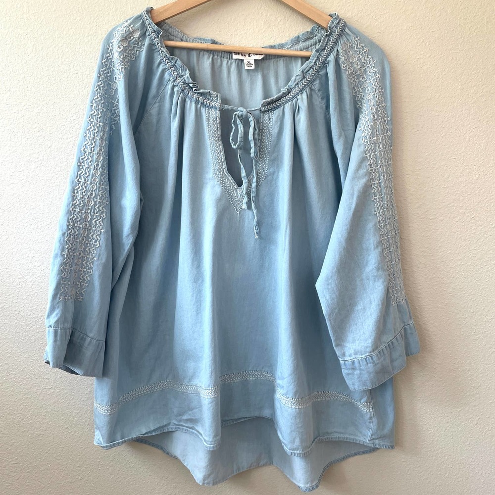 Stitch & Lace Boho Embroidered Tunic Top
